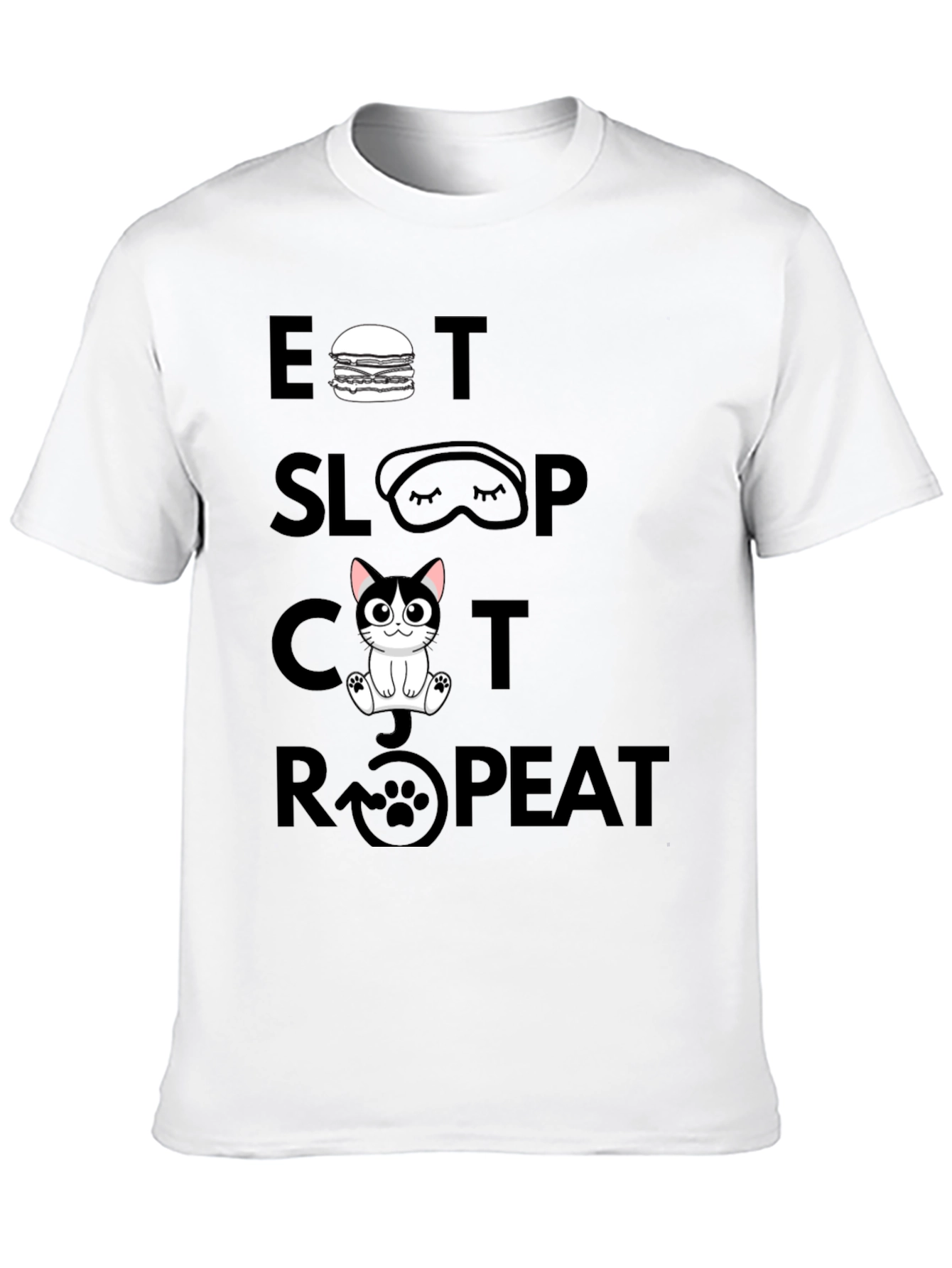 Eat Sleep Cat Repeat Graphic Tee