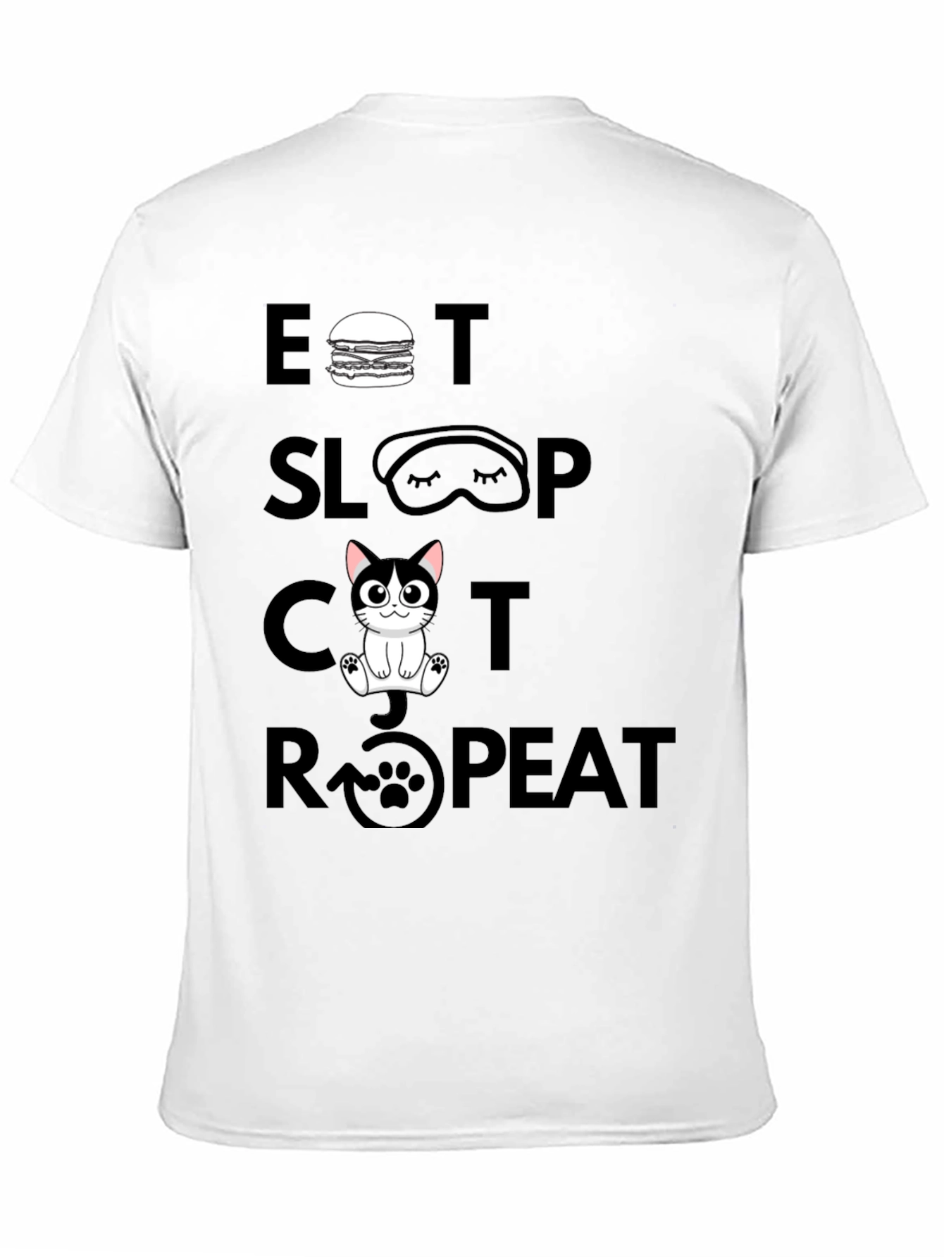 Eat Sleep Cat Repeat Graphic Tee