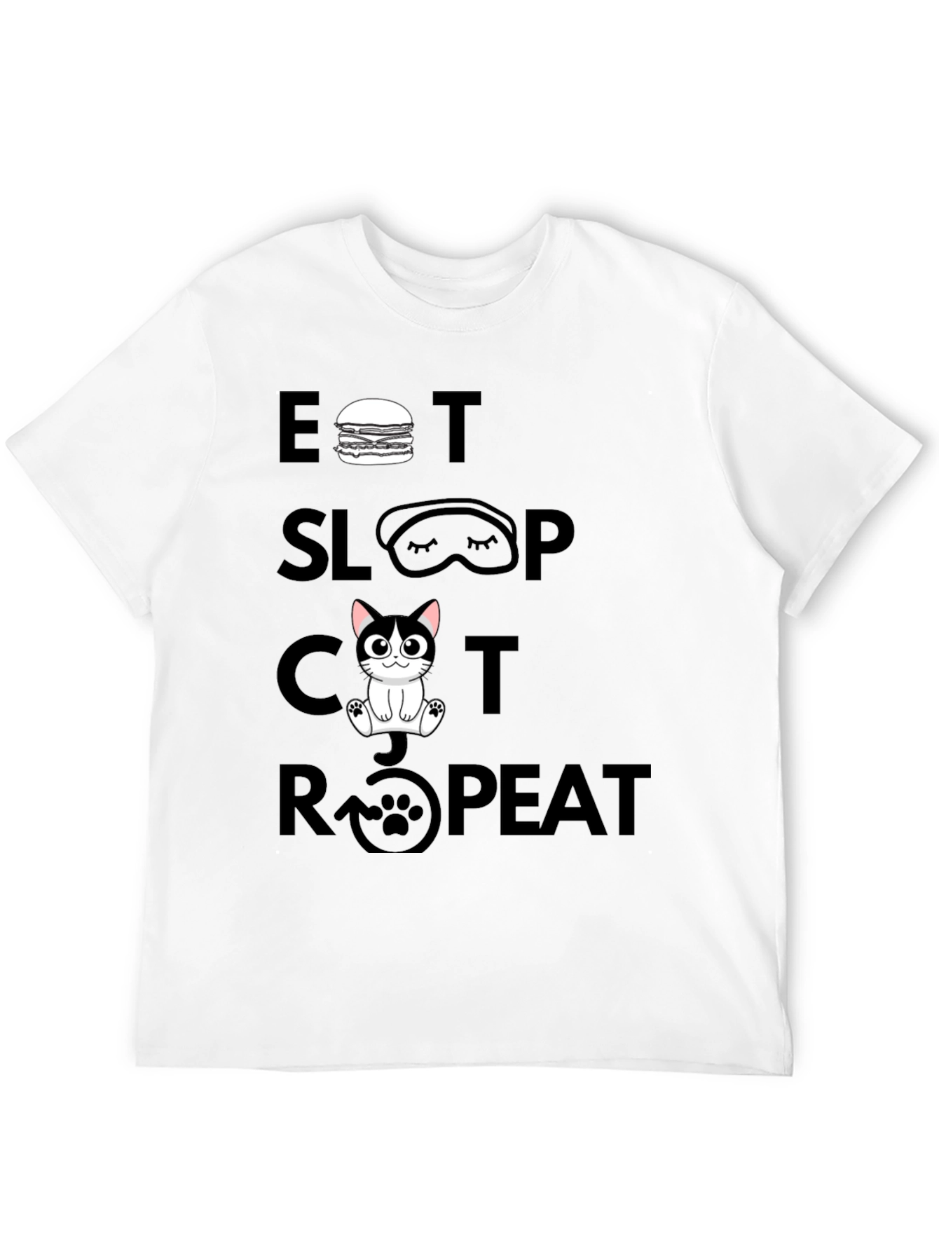 Eat Sleep Cat Repeat Graphic Tee