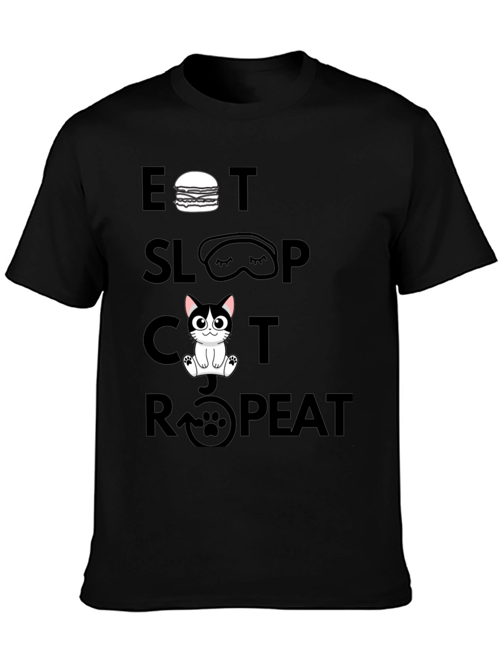 Eat Sleep Cat Repeat Graphic Tee