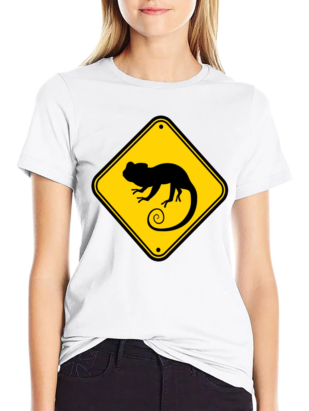Chameleon Crossing T-Shirt - Novelty Graphic Tee