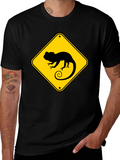 Chameleon Crossing T-Shirt - Novelty Graphic Tee