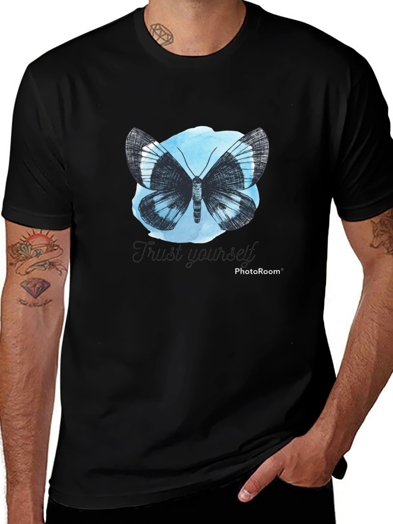Butterfly Trust Yourself Graphic Tee - Black
