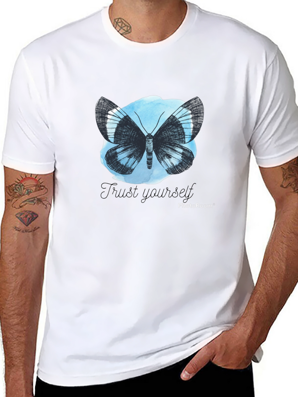 Butterfly Trust Yourself Graphic Tee - Black