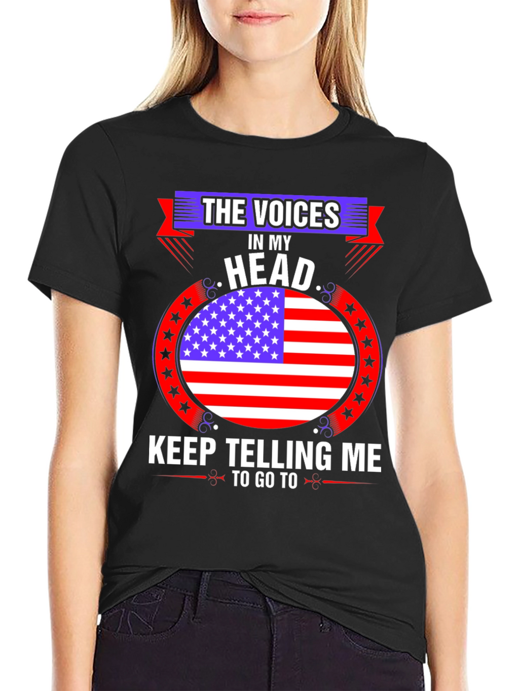 Voices in My Head American Flag Graphic Tee