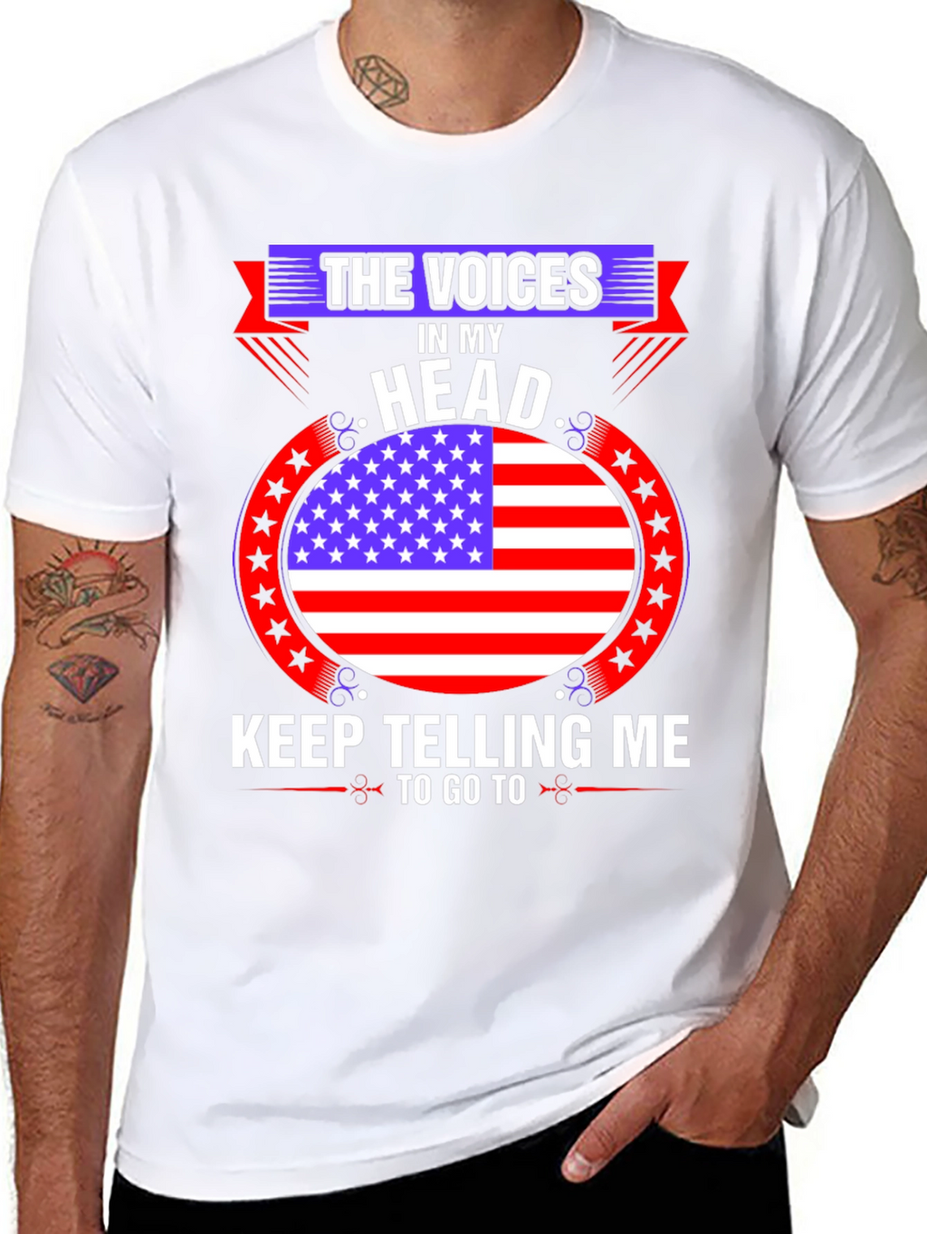 Voices in My Head American Flag Graphic Tee