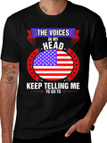 Voices in My Head American Flag Graphic Tee