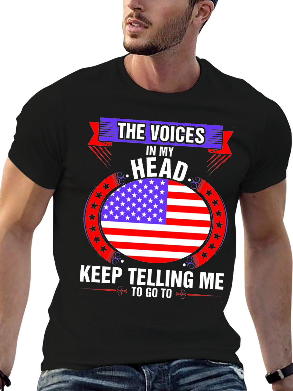 Voices in My Head American Flag Graphic Tee