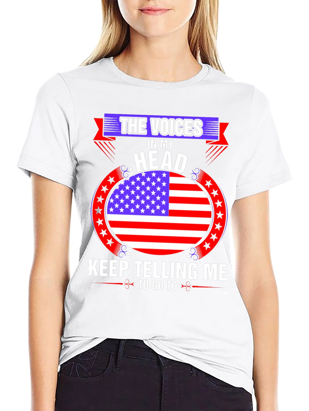 Voices in My Head American Flag Graphic Tee