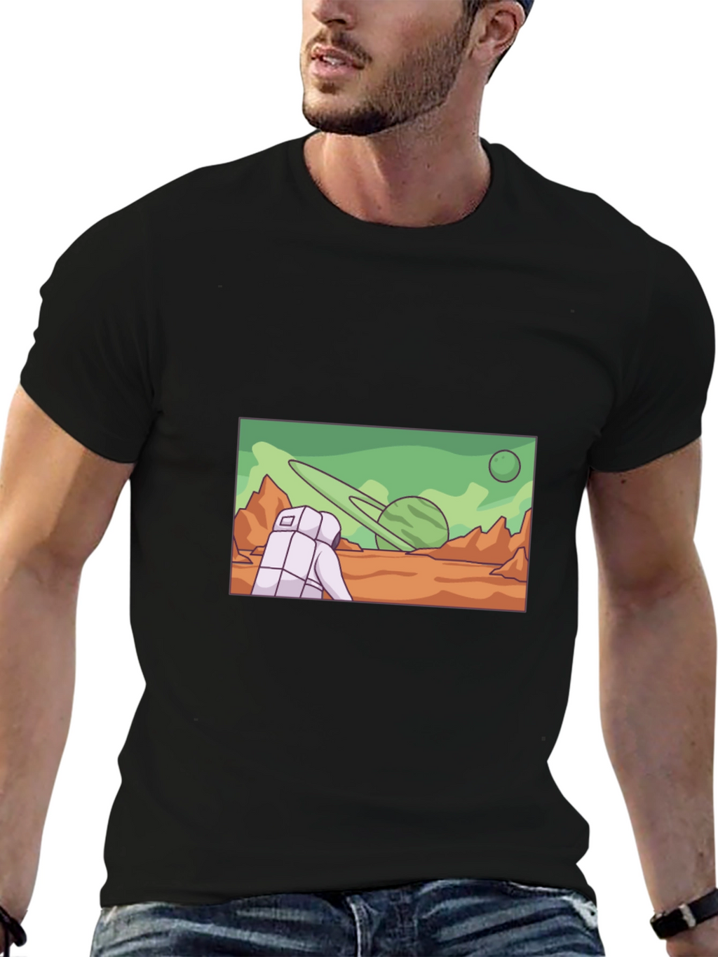 Astronaut Planet Graphic T-Shirt
