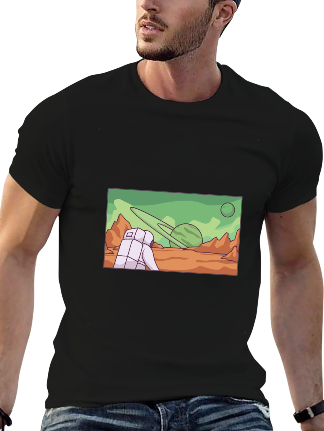 Astronaut Planet Graphic T-Shirt