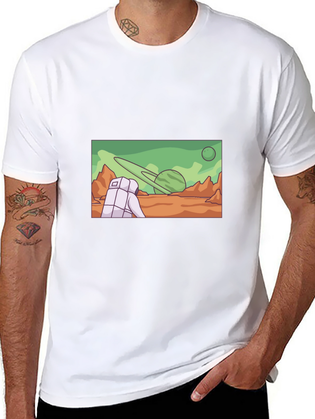 Astronaut Planet Graphic T-Shirt