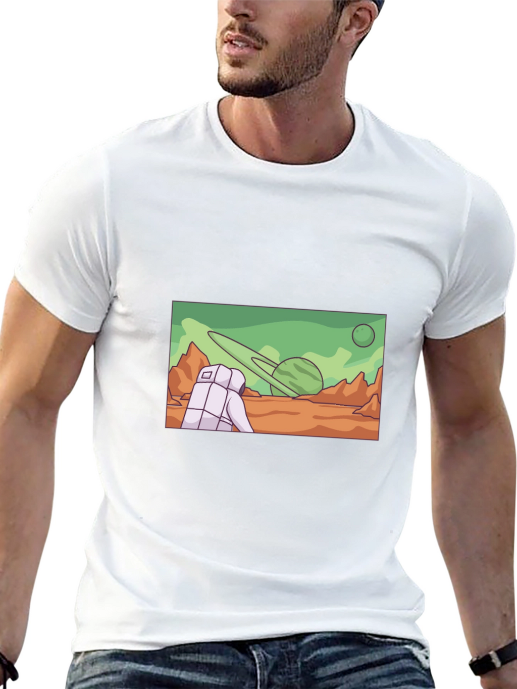 Astronaut Planet Graphic T-Shirt