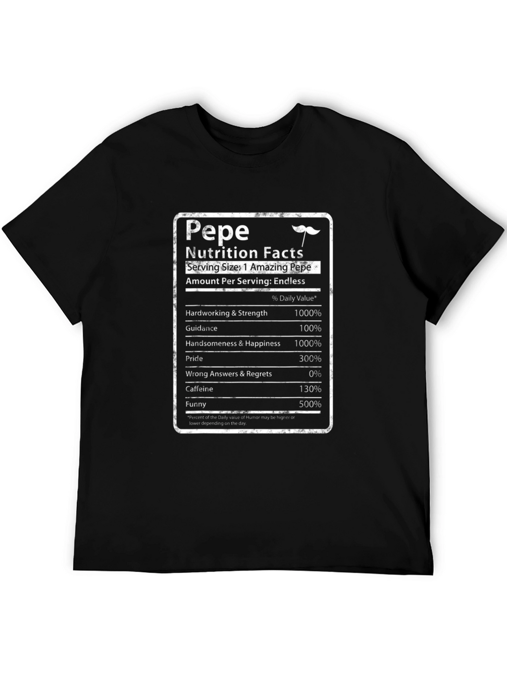 Pepe Nutrition Facts Black T-Shirt