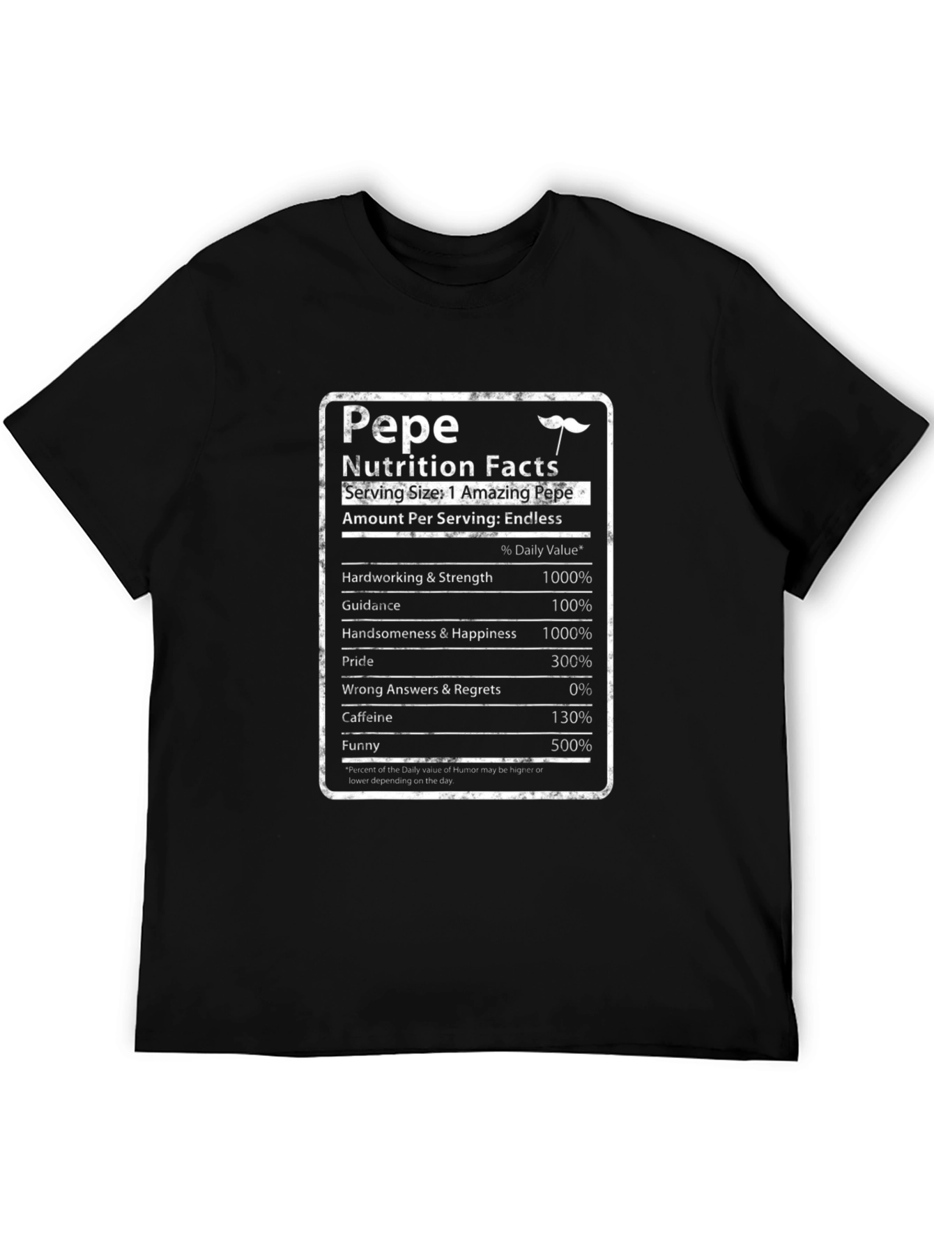 Pepe Nutrition Facts Black T-Shirt