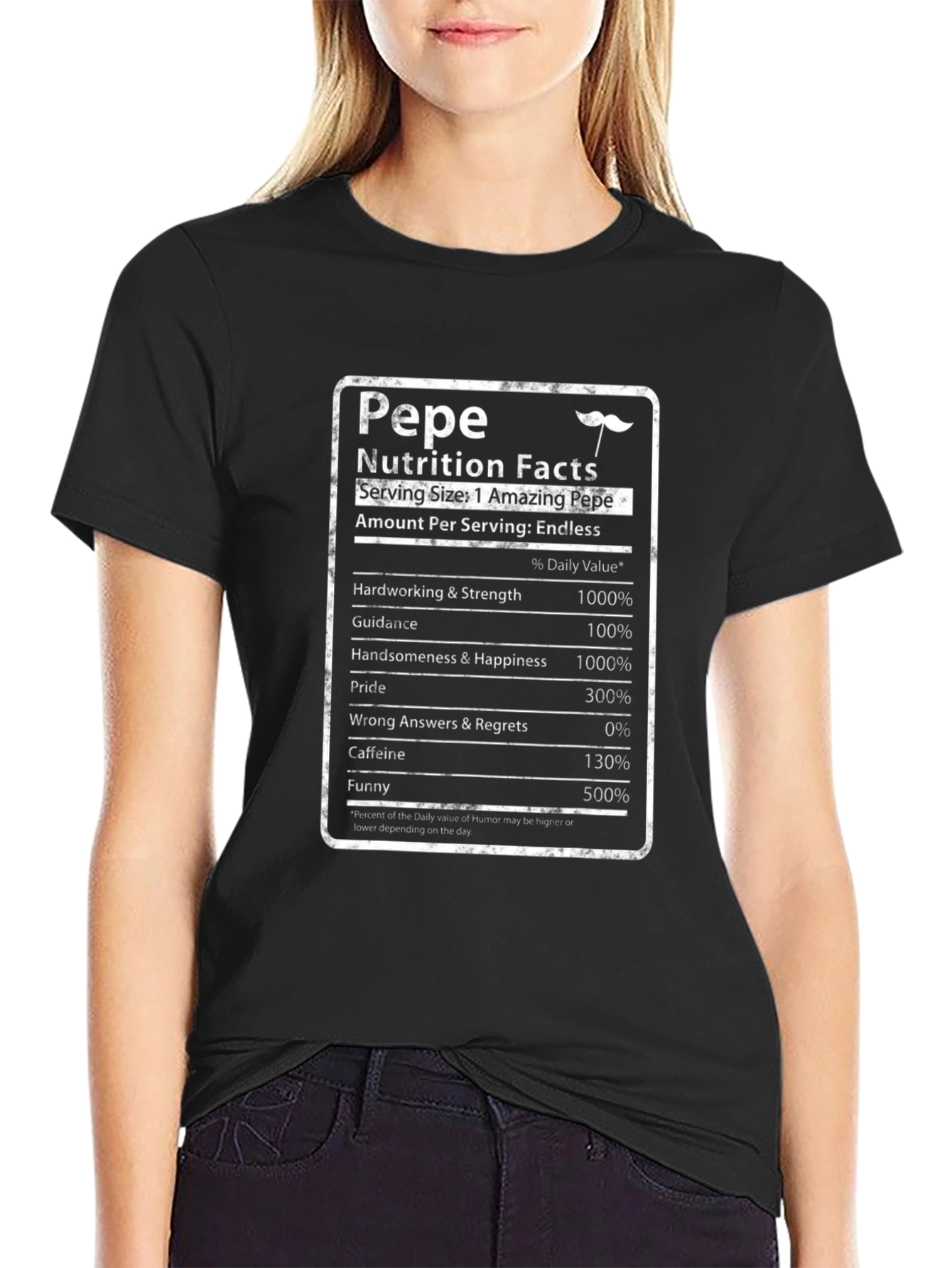 Pepe Nutrition Facts Black T-Shirt