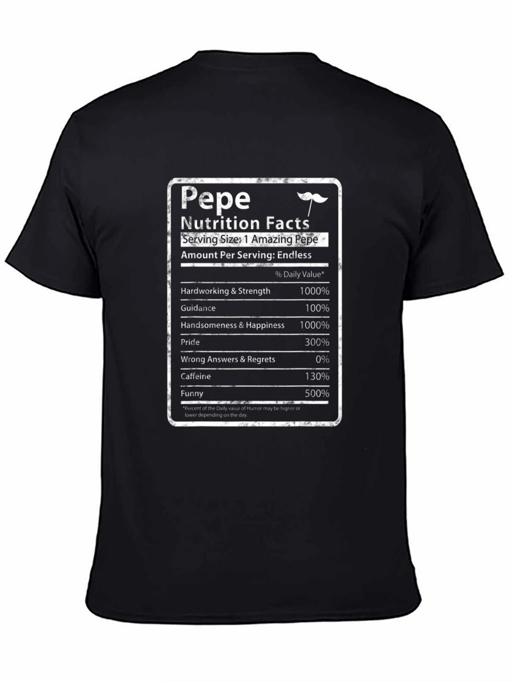 Pepe Nutrition Facts Black T-Shirt
