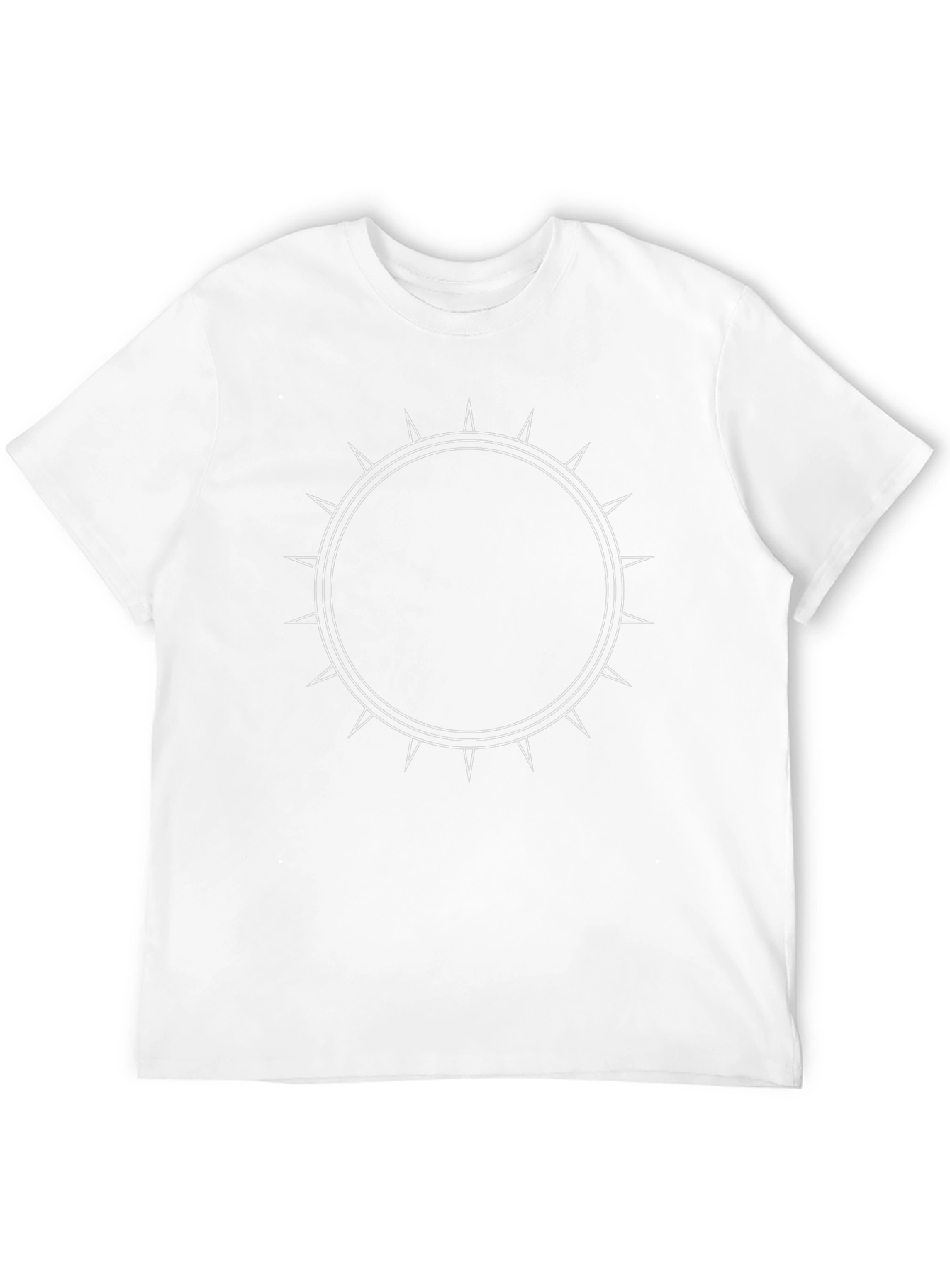 Edgy Spiked Circle Graphic Tee - Black