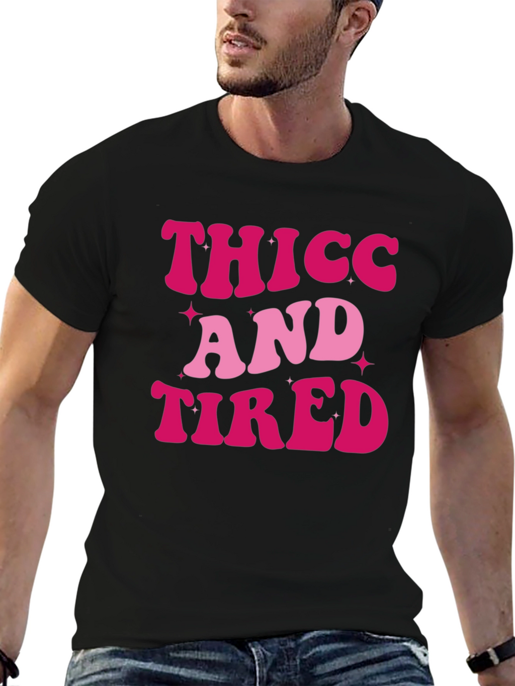 Thicc And Tired Retro Style T-Shirt