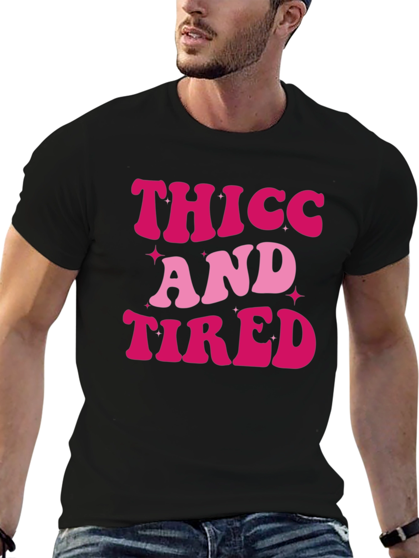 Thicc And Tired Retro Style T-Shirt