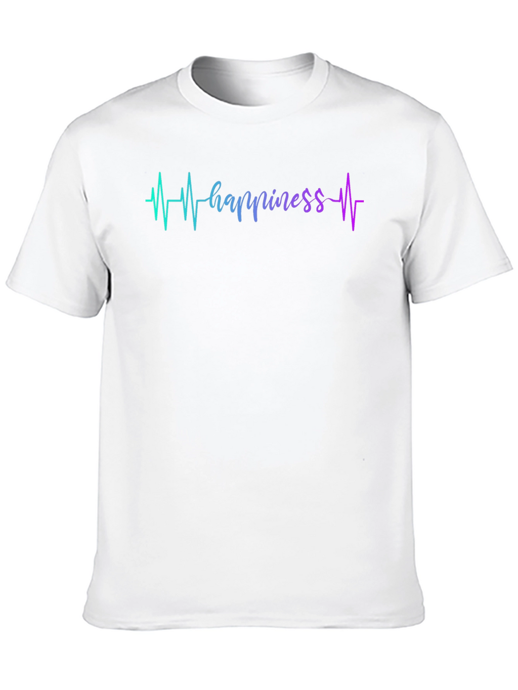 Happiness Heartbeat Graphic Black T-Shirt