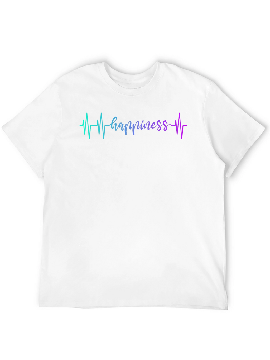 Happiness Heartbeat Graphic Black T-Shirt