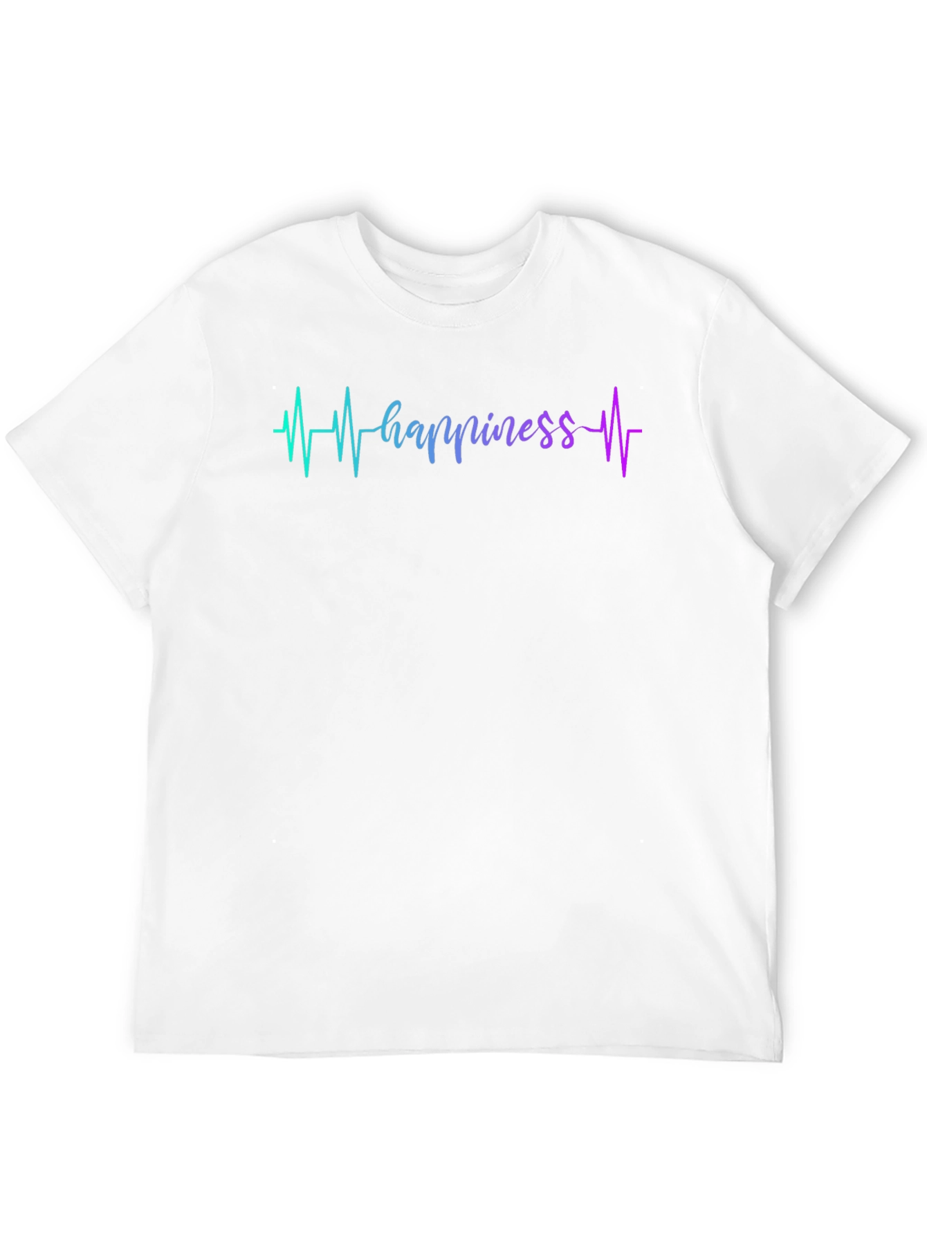 Happiness Heartbeat Graphic Black T-Shirt