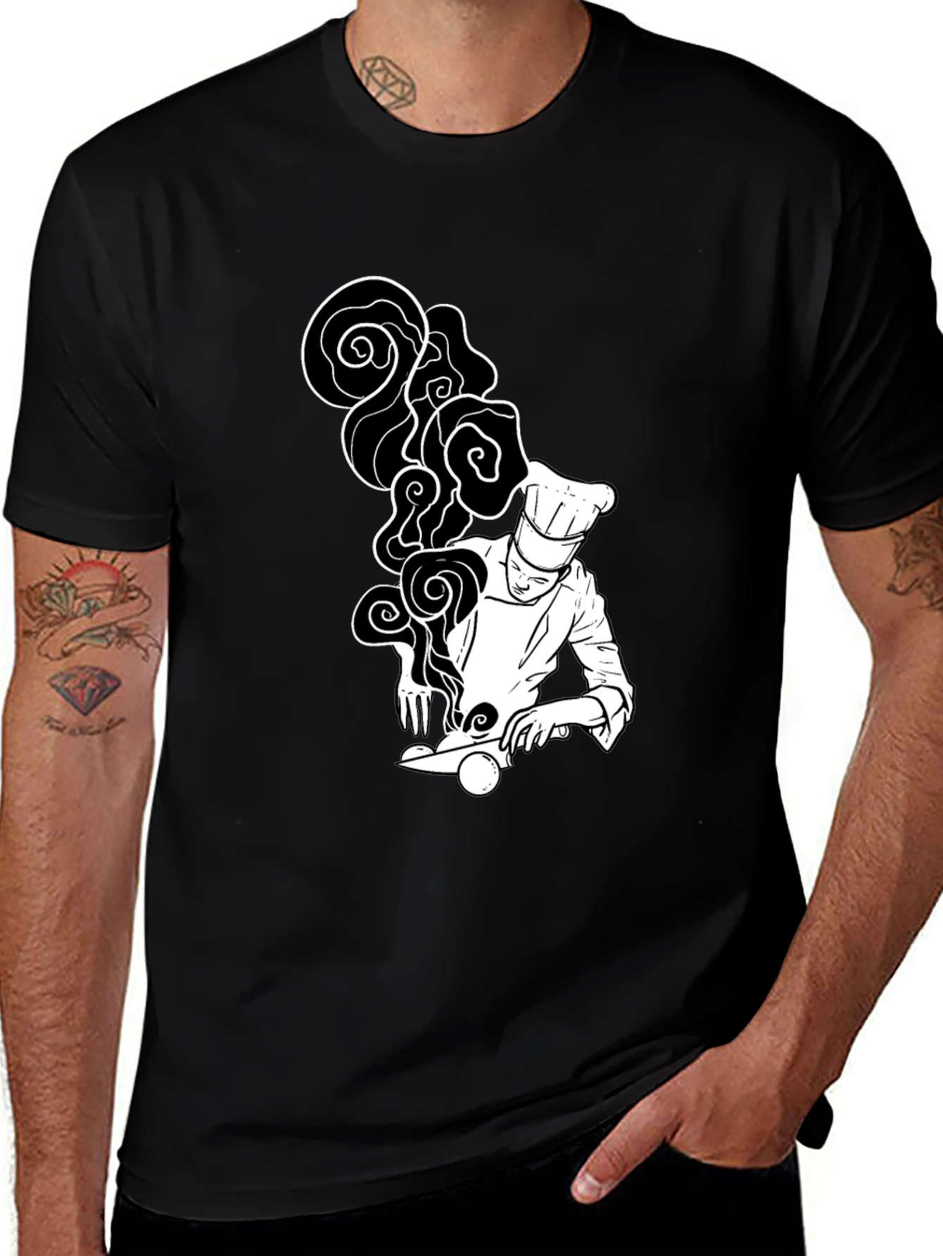 Chef Graphic T-Shirt - Black Unique Design
