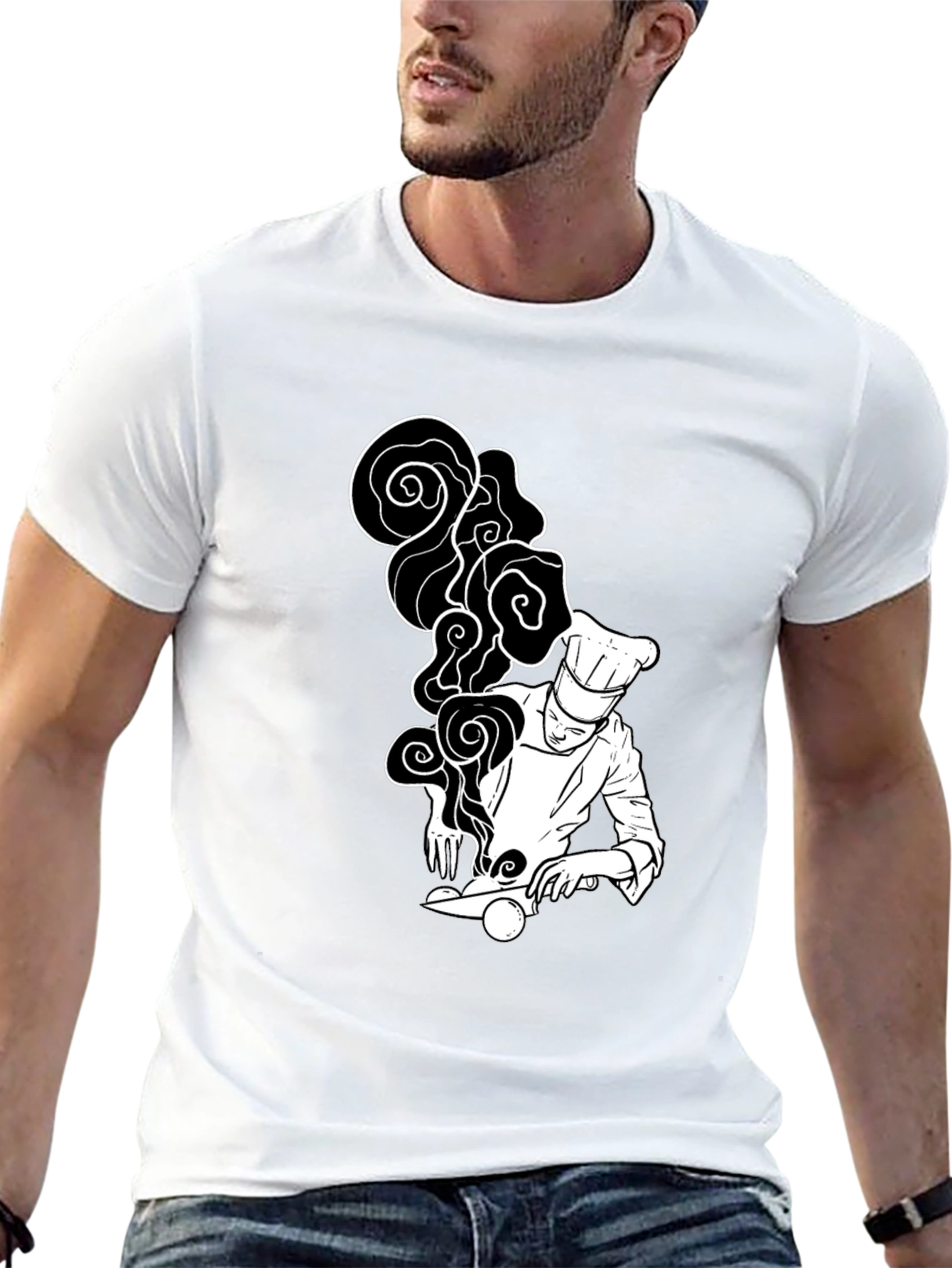Chef Graphic T-Shirt - Black Unique Design