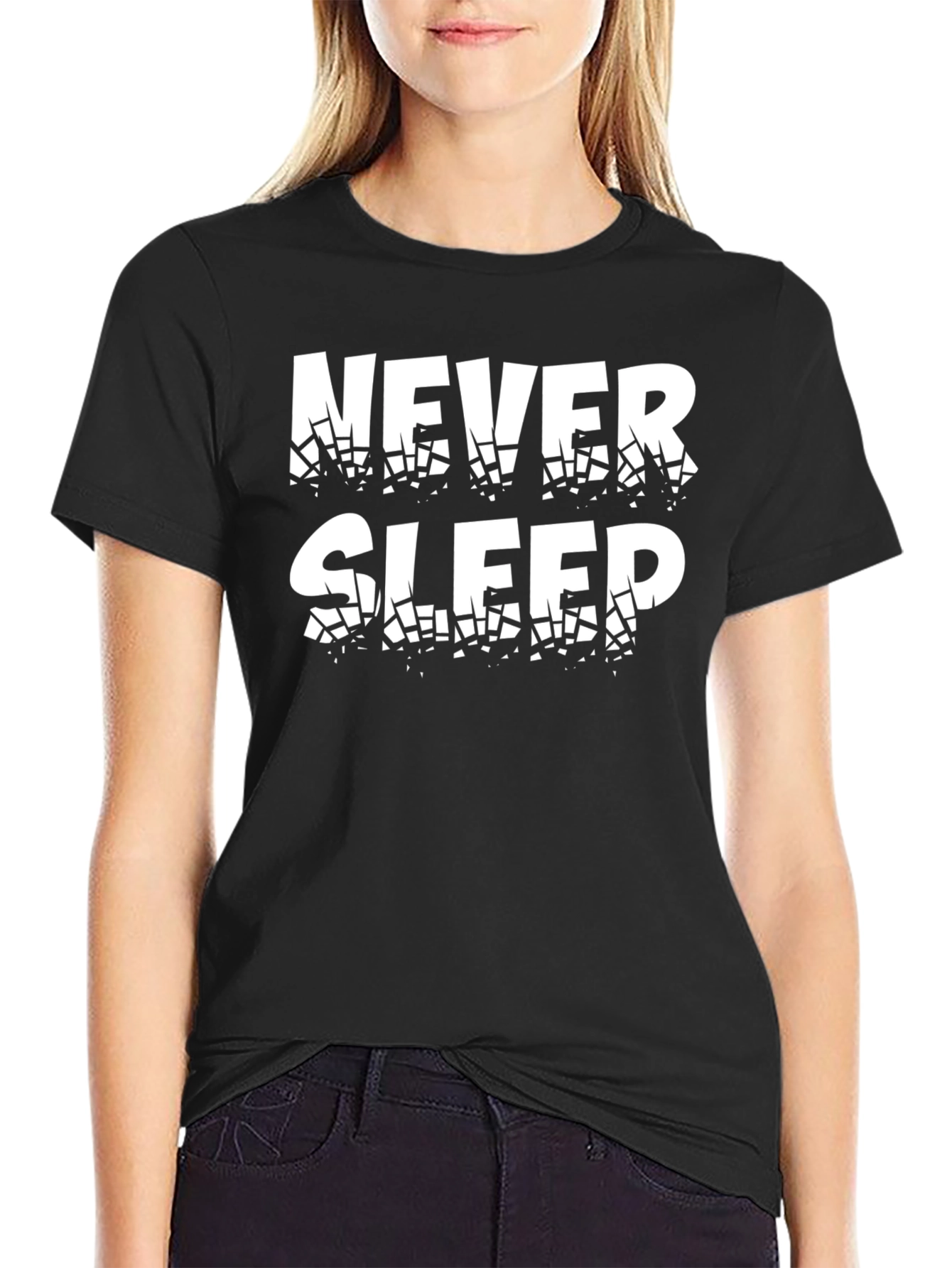 Never Sleep Graphic T-Shirt - Black