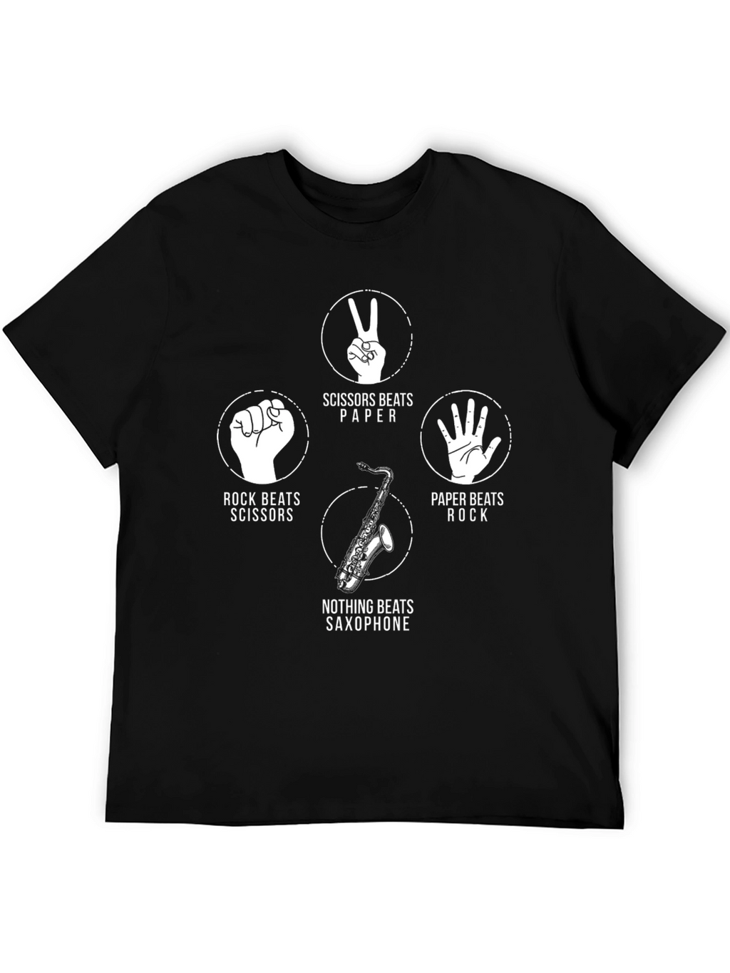 Rock Paper Scissors Saxophone Graphic Tee