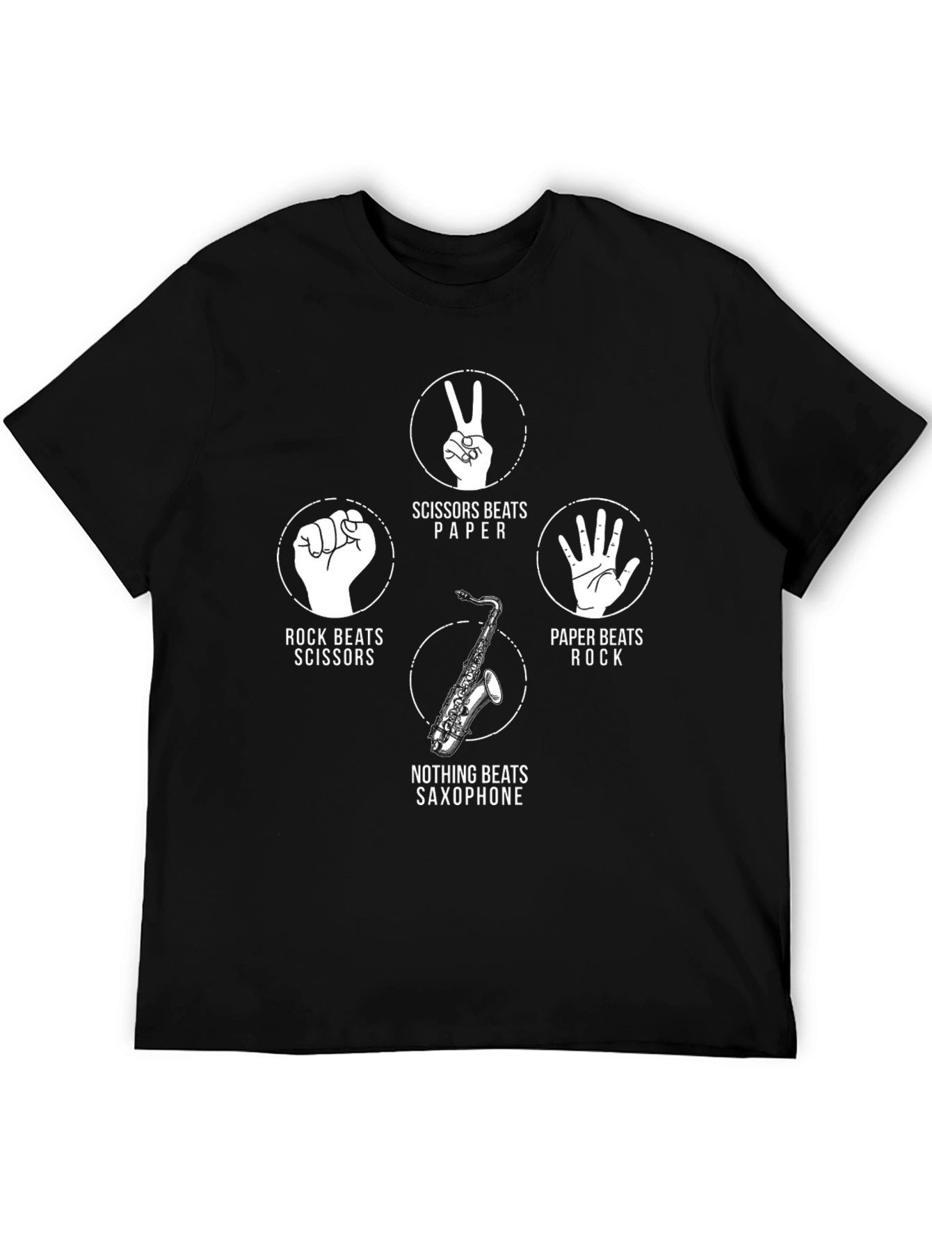 Rock Paper Scissors Saxophone Graphic Tee