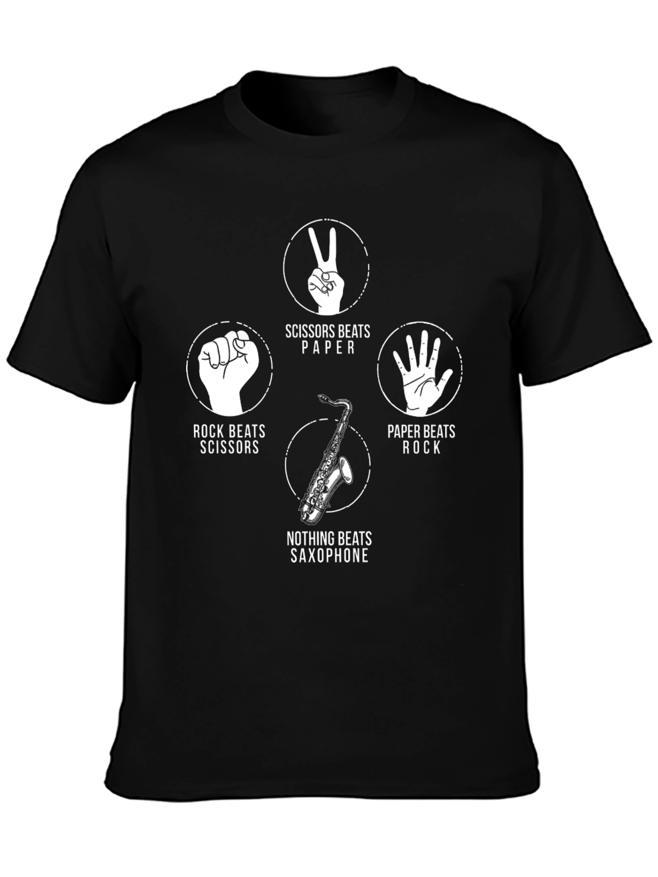 Rock Paper Scissors Saxophone Graphic Tee