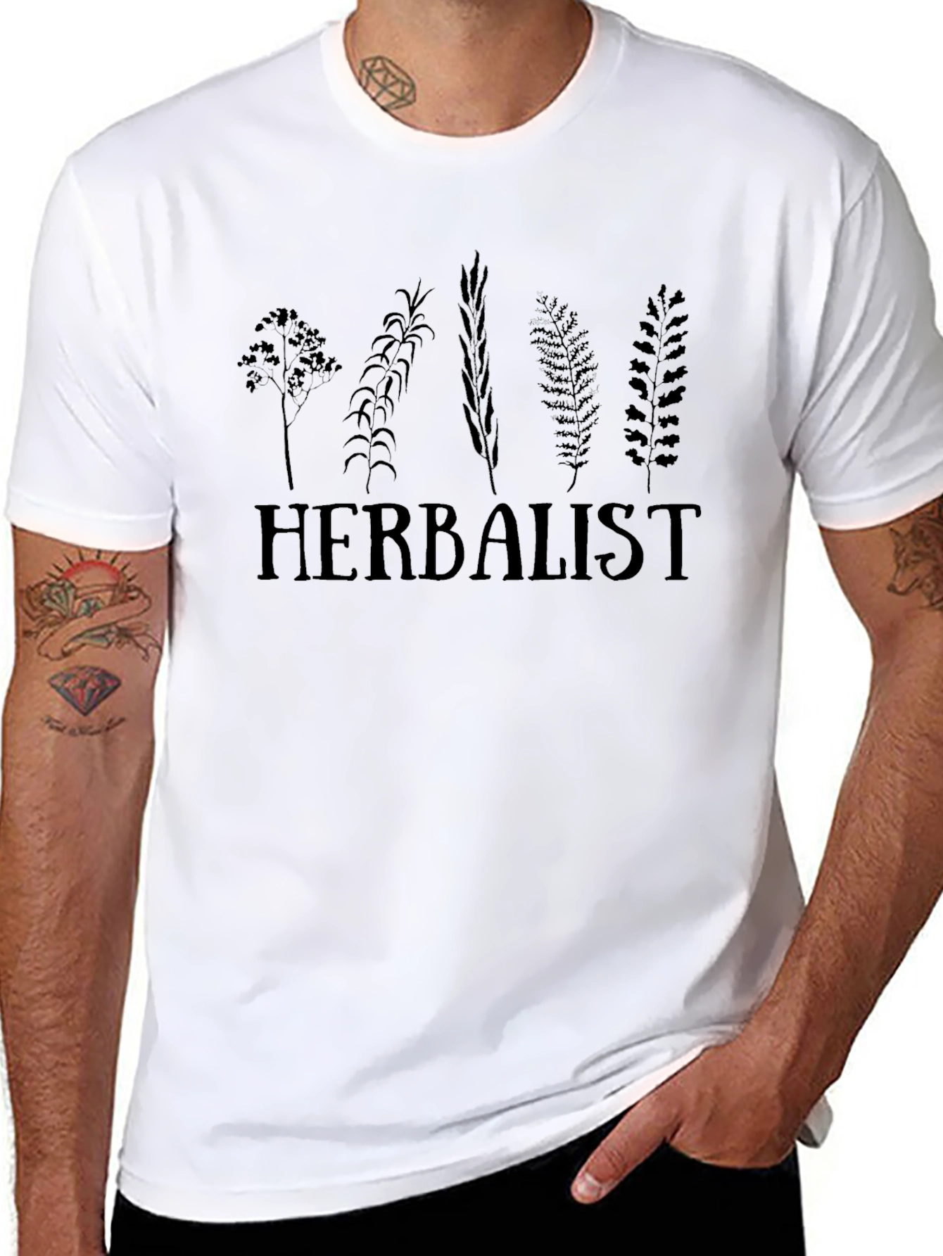 Herbalist Plant Graphic T-Shirt - Black