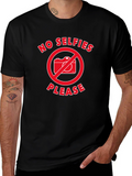 No Selfies Please T-Shirt - Black Graphic Tee