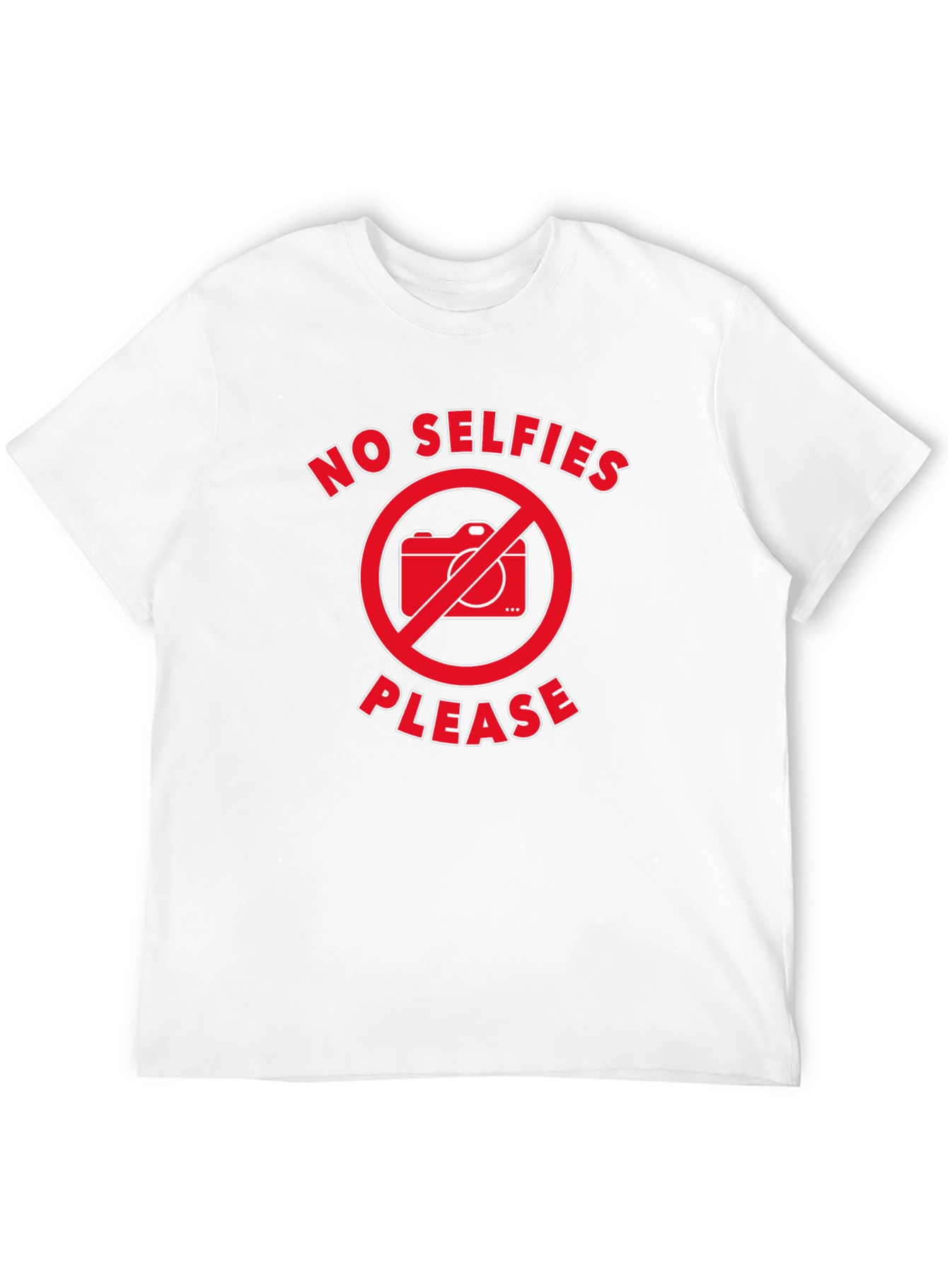 No Selfies Please T-Shirt - Black Graphic Tee