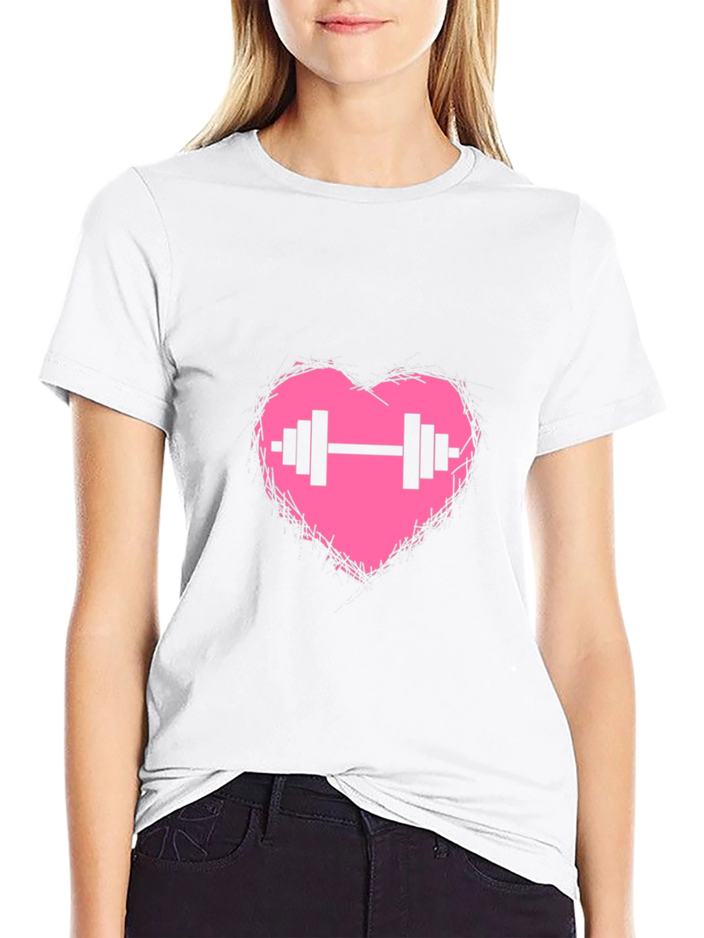 Heart Barbell Graphic T-Shirt