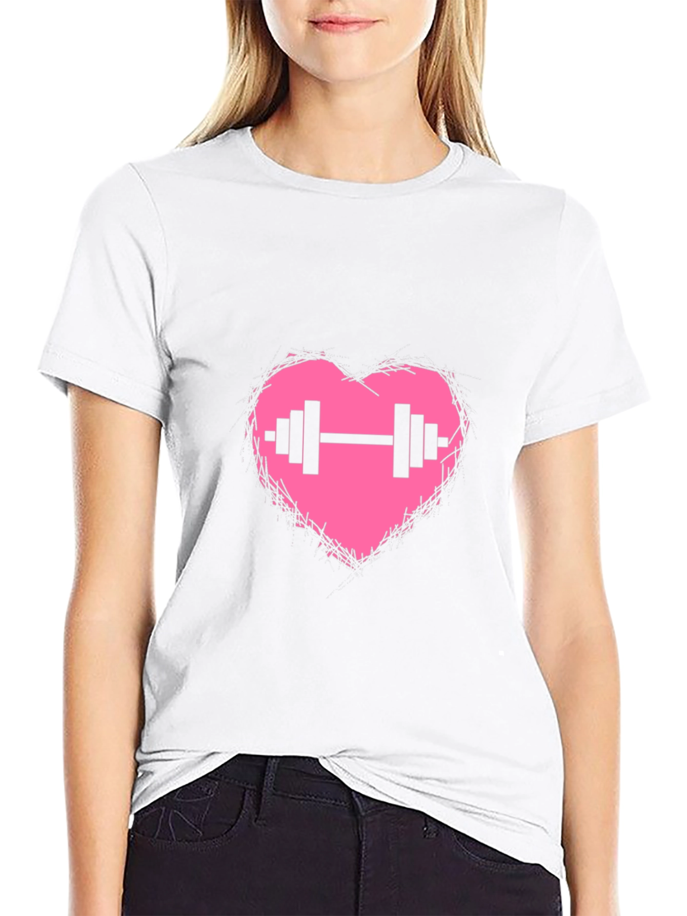 Heart Barbell Graphic T-Shirt
