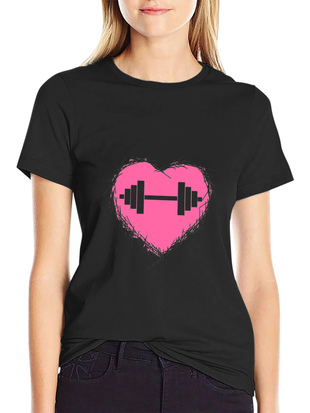 Heart Barbell Graphic T-Shirt