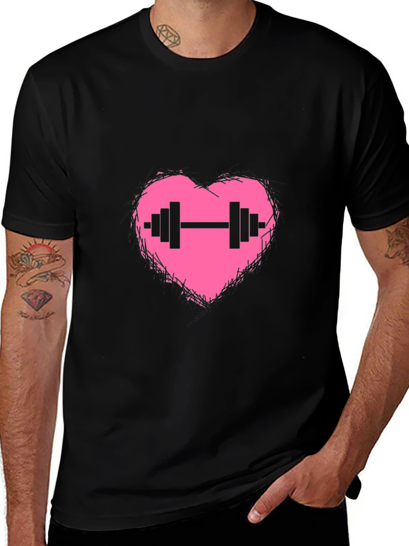Heart Barbell Graphic T-Shirt