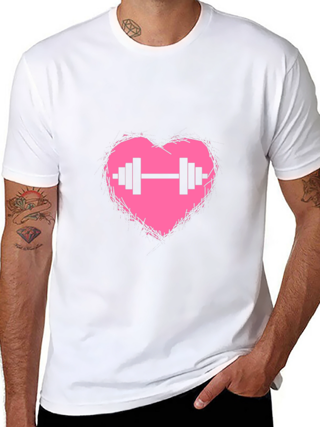 Heart Barbell Graphic T-Shirt