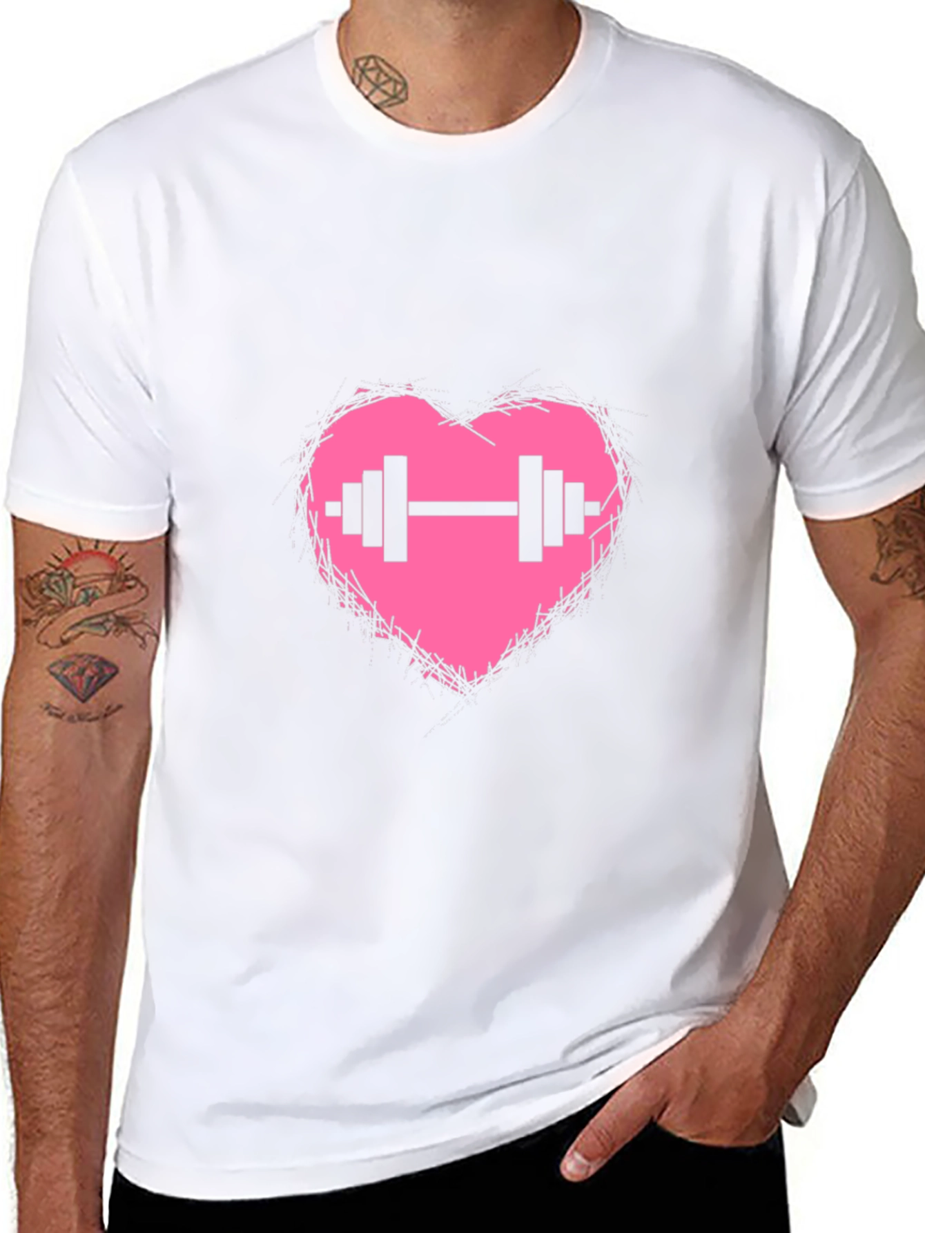 Heart Barbell Graphic T-Shirt