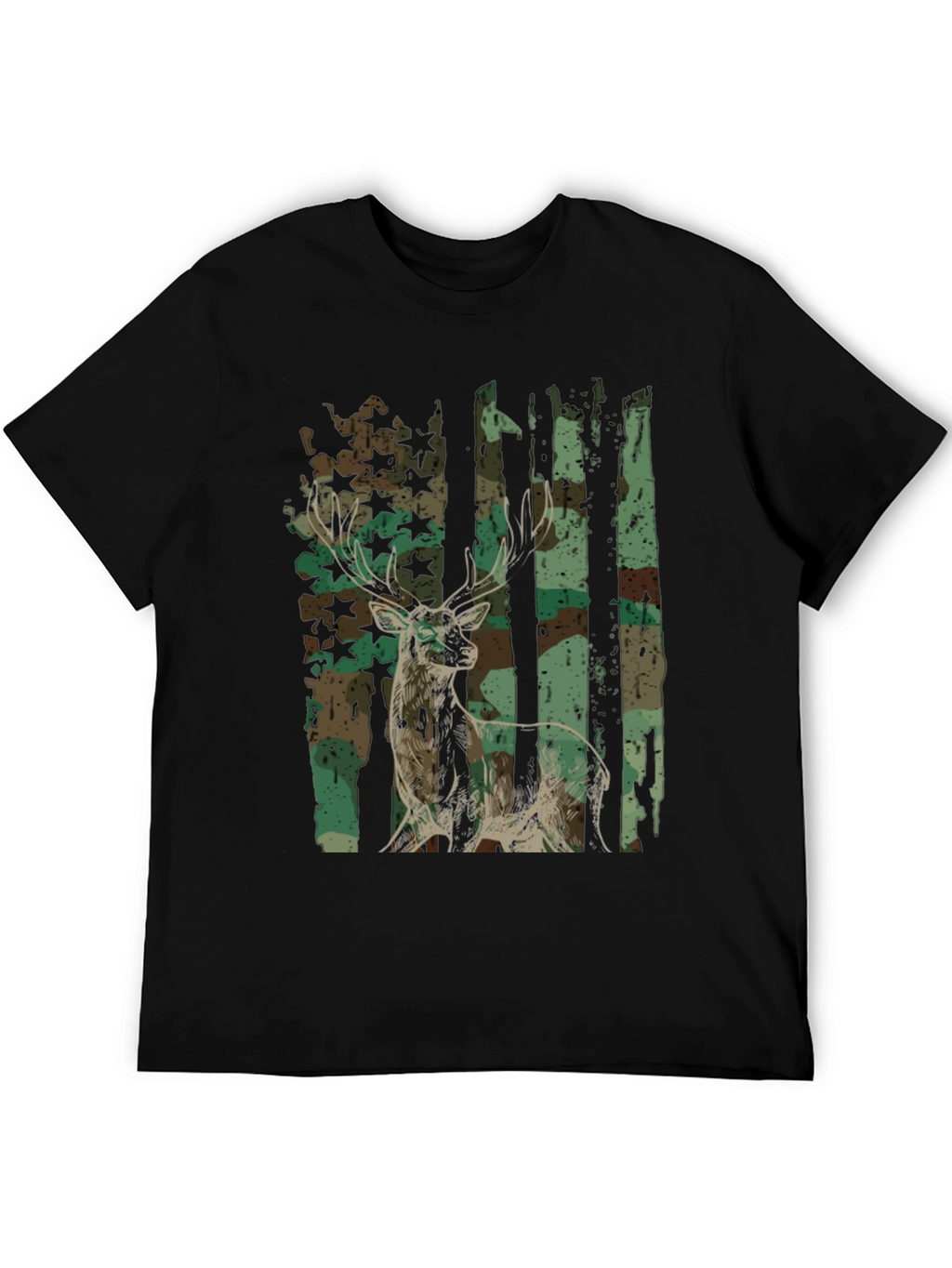 Camo Deer Graphic Tee - Mens Hunting Shirt
