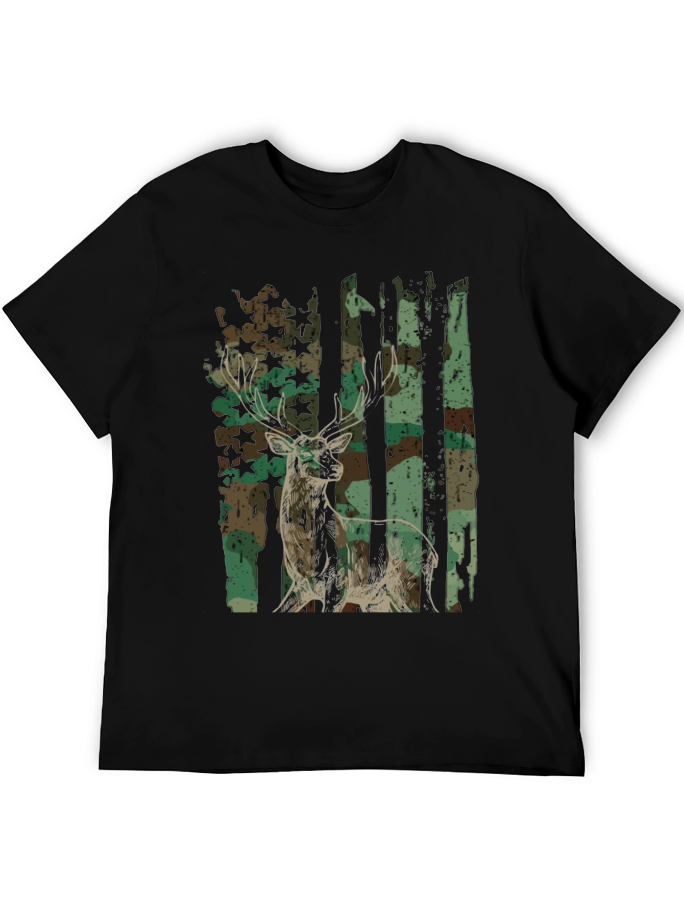 Camo Deer Graphic Tee - Mens Hunting Shirt