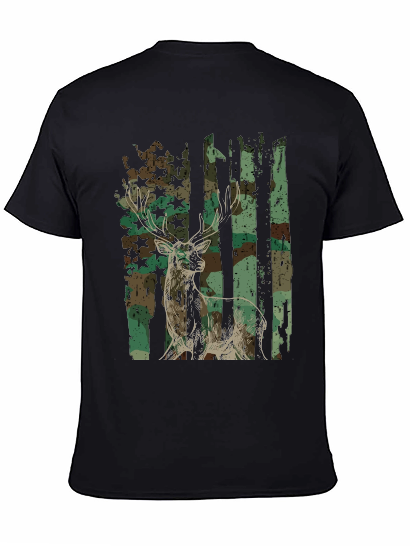 Camo Deer Graphic Tee - Mens Hunting Shirt