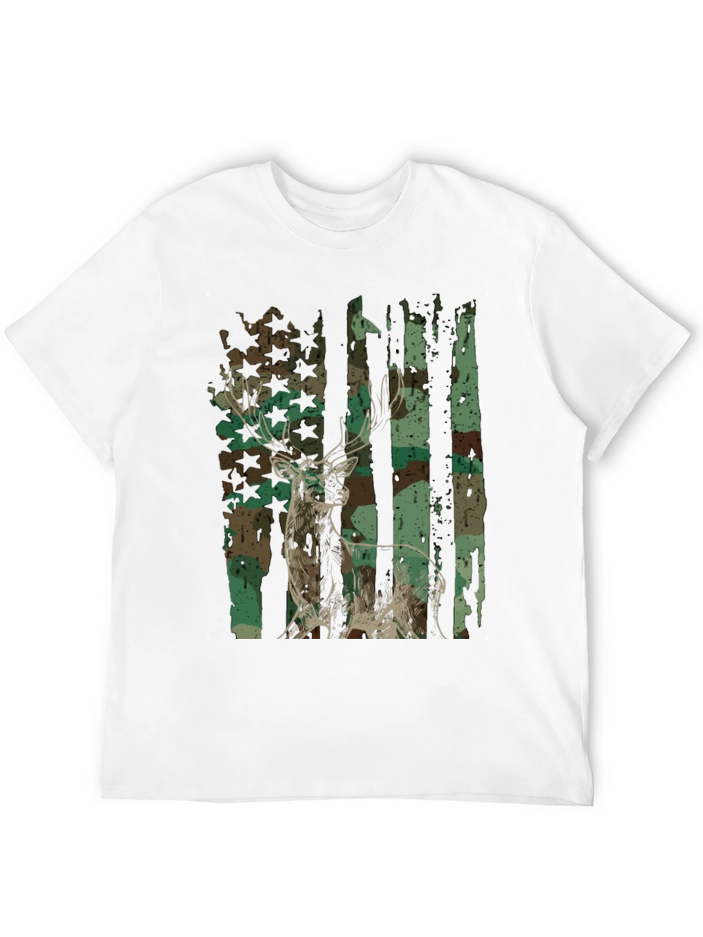 Camo Deer Graphic Tee - Mens Hunting Shirt