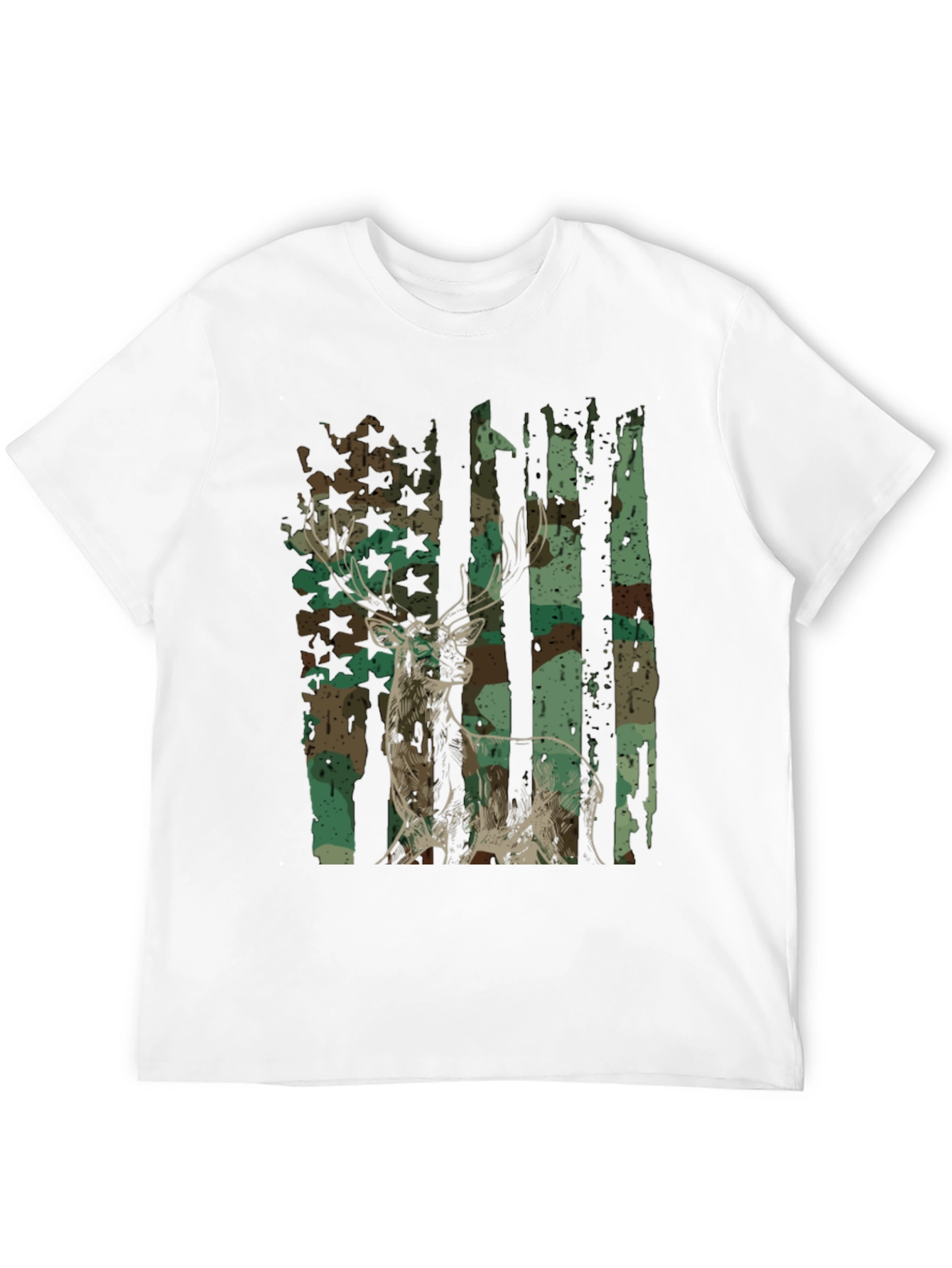 Camo Deer Graphic Tee - Mens Hunting Shirt