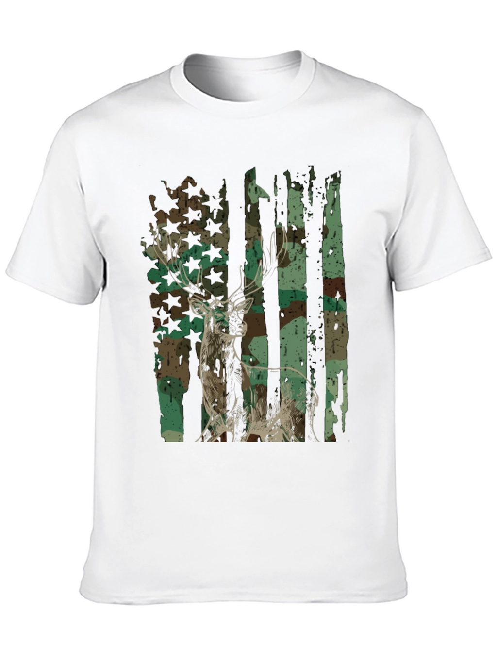 Camo Deer Graphic Tee - Mens Hunting Shirt