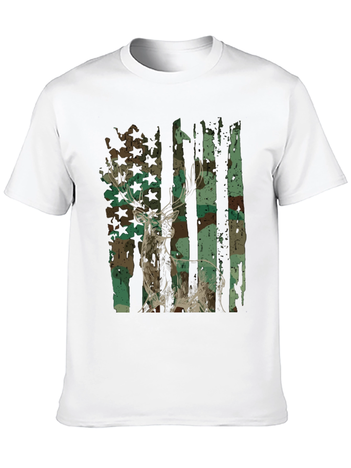 Camo Deer Graphic Tee - Mens Hunting Shirt