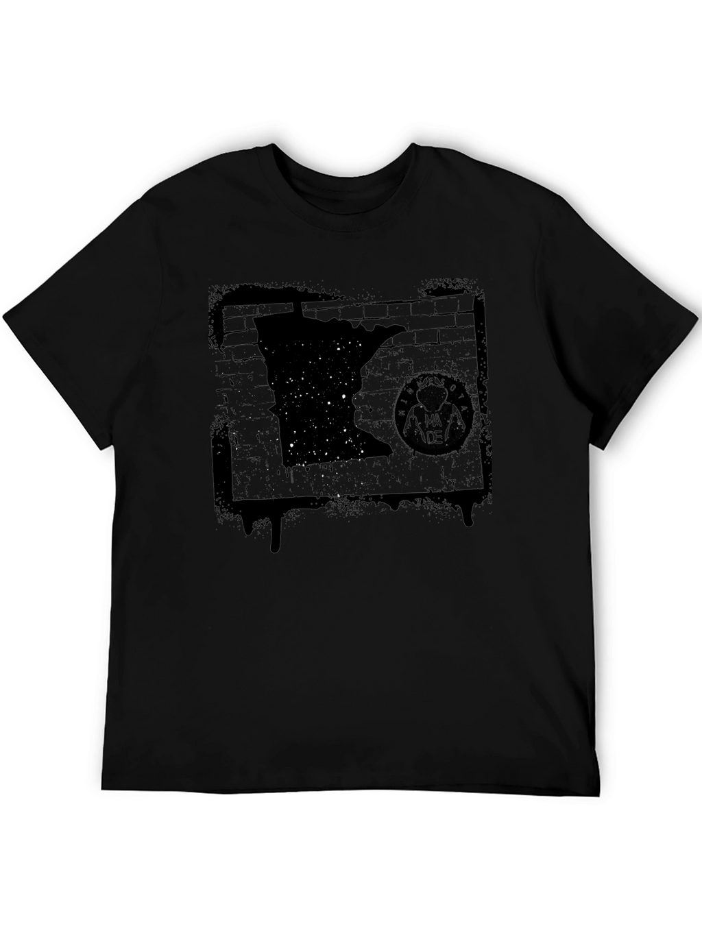 Minnesota State Graphic T-Shirt - Distressed Black